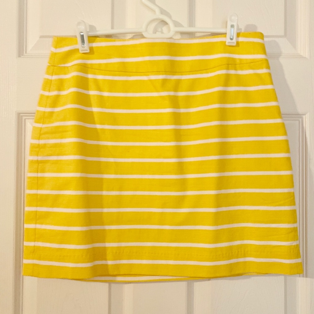 Banana Republic Yellow Stripe mini skirt